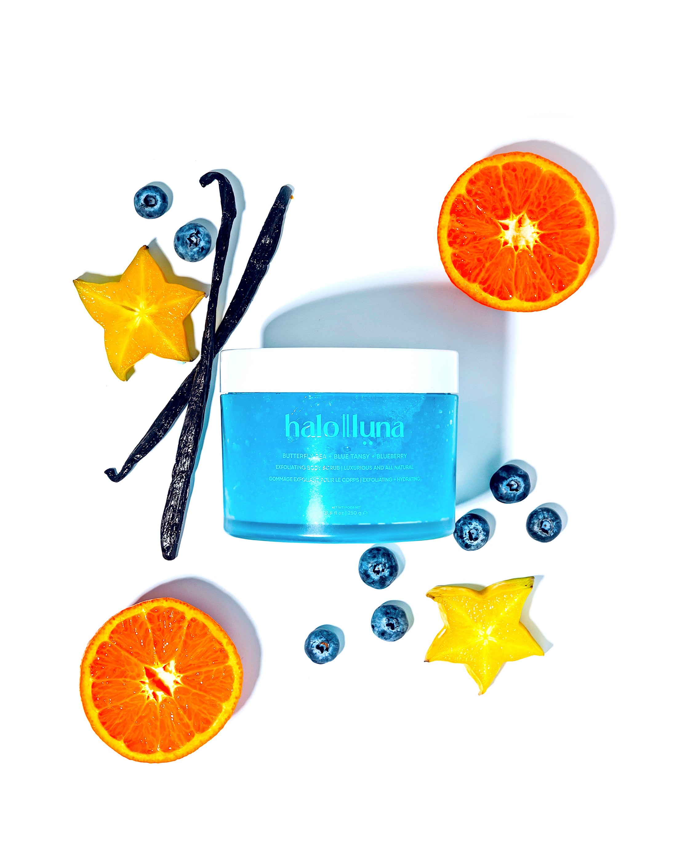 Butterfly Pea + Blue Tansy + Blueberry Exfoliating Body Scrub