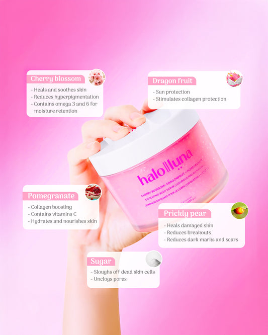 Cherry Blossom + Dragon Fruit + Pomegranate Exfoliating Body Scrub