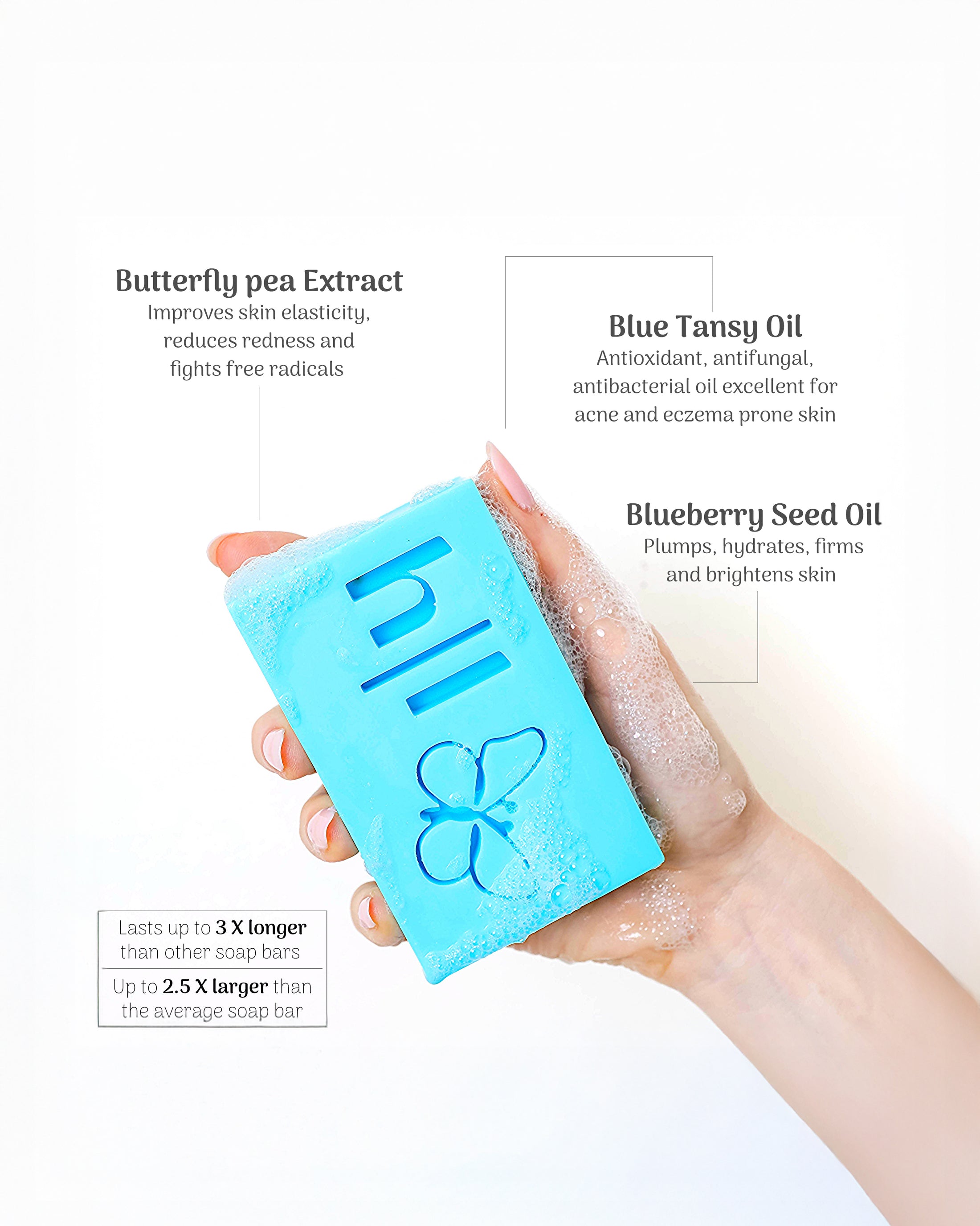 Butterfly Pea, Blue Tansy, Blueberry Bar Soap